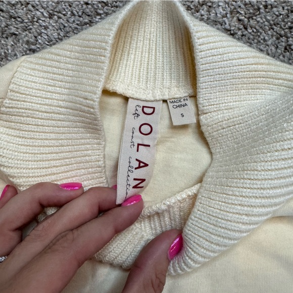 DOLAN Anthropologie Fringe Sweater Cream Size S - Picture 5 of 5